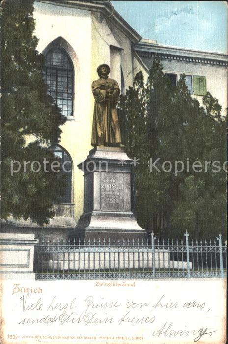 11667853 Zuerich Zwinglidenkmal