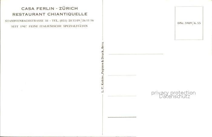 11667992 Zuerich Casa Ferlin Restaurant Chiantiquelle