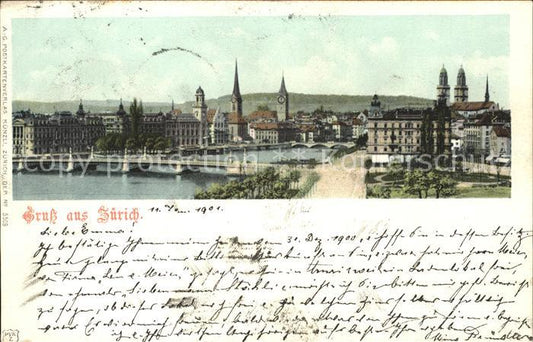 11670189 Zuerich Grossmuenster Bruecke Zuerich