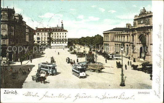 11670194 Zuerich Bahnhofplatz Strassenbahnen Zuerich