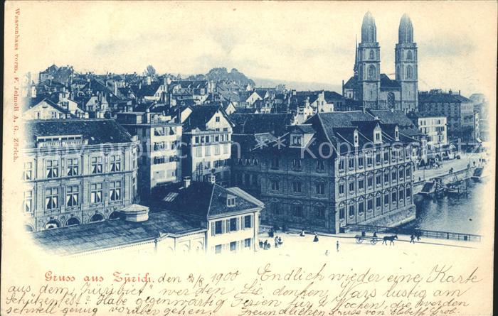 11670196 Zuerich Stadtblick mit Grossmuenster Zuerich