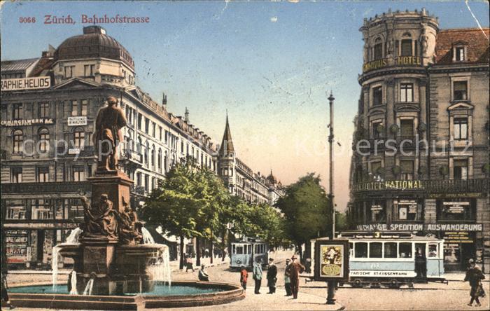 11670201 Zuerich Bahnhofstrasse Denkmal Strassenbahnen Zuerich