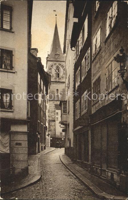 11670213 Zuerich Blick auf St Peter Kirche Zuerich