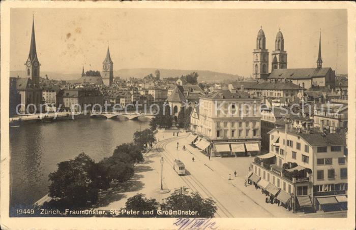 11670253 Zuerich Fraumuenster St Peter und Grossmuensterr Zuerich