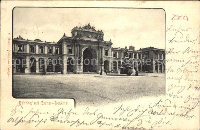 11670260 Zuerich Bahnhof mit Escher Denkmal Zuerich