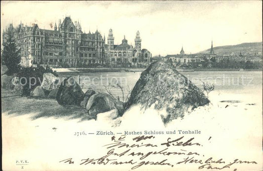 11670279 Zuerich Rothes Schloss und Tonhalle Zuerich