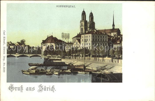 11670304 Zuerich Sonnenquai Grossmuenster Zuerich