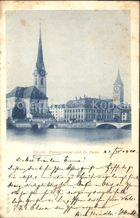 11670322 Zuerich Fraumuenster und St Peter Zuerich