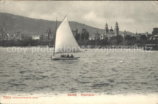 11670324 Zuerich Alpenquai Segelboot Zuerich