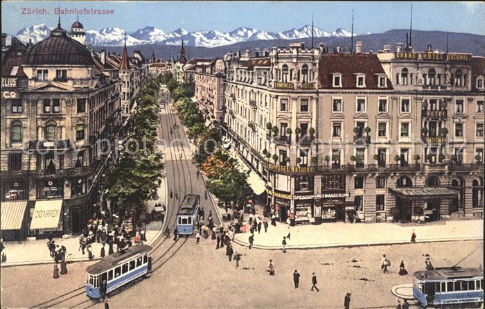 11670327 Zuerich Bahnhofstrasse Strassenbahnen Zuerich