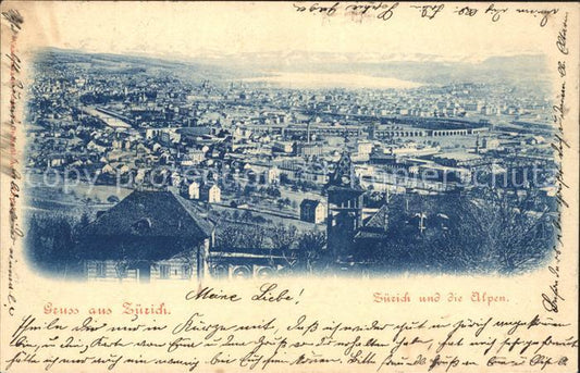 11670339 Zuerich Stadtblick mit Alpen Zuerich