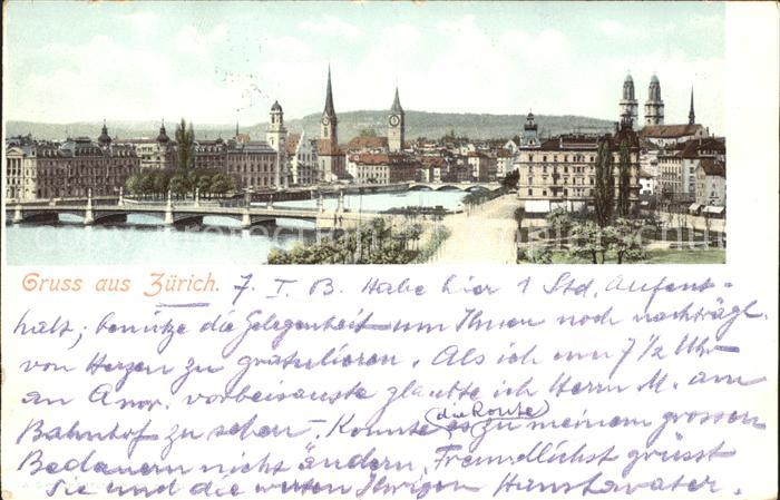 11670371 Zuerich Stadtblick mit Bruecke Zuerich