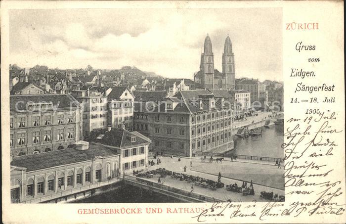 11670379 Zuerich Gemuesebruecke und Rathaus Zuerich