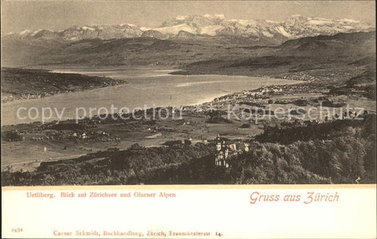 11670382 Uetliberg Zuerich mit Zuerichsee und Glarner Alpen Uetliberg Zuerich