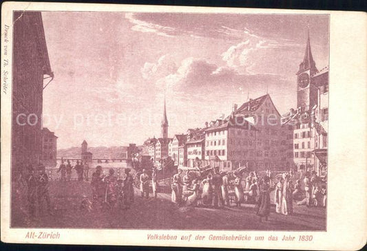 11670731 Zuerich Volksleben auf der Gemuesebruecke Zuerich