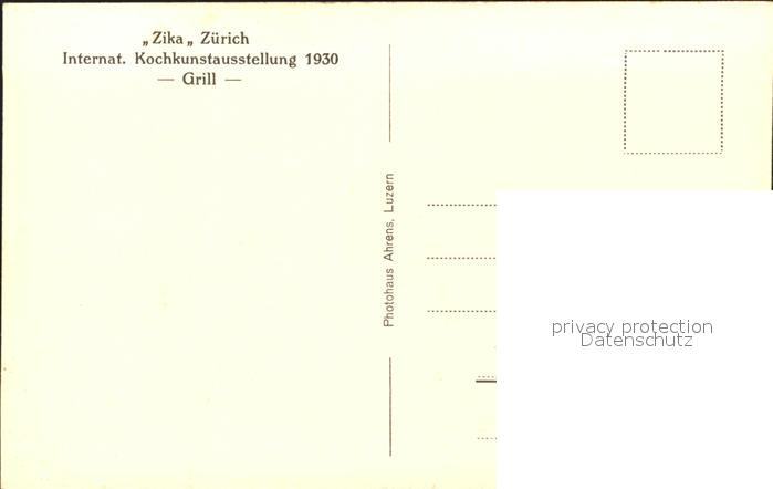 11670766 Zuerich ZIKA Kochkunstausstellung 1930 Grill Zuerich