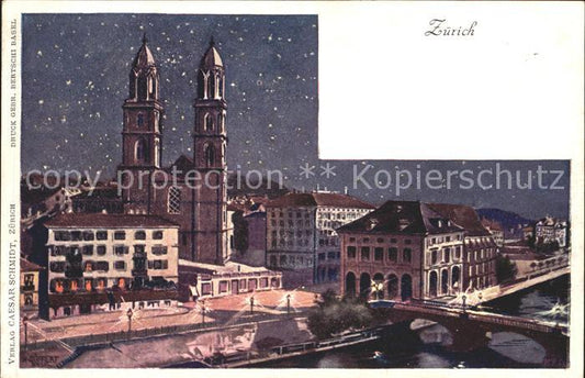 11670791 Zuerich Grossmuenster Limmatquai Zuerich