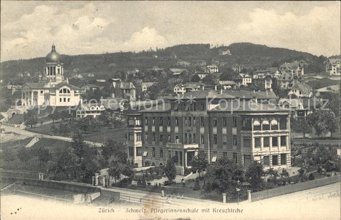 11670797 Zuerich Pflegerinnenschule mit Kreuzkirche Zuerich