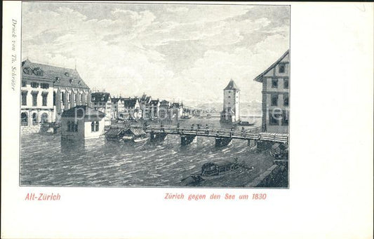 11670824 Zuerich Zuerichsee vers 1830 carte d'artiste Zuerich