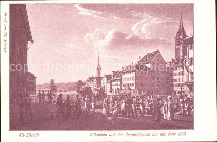 11670830 Zuerich Volksleben auf der Gemuesebruecke Zuerich