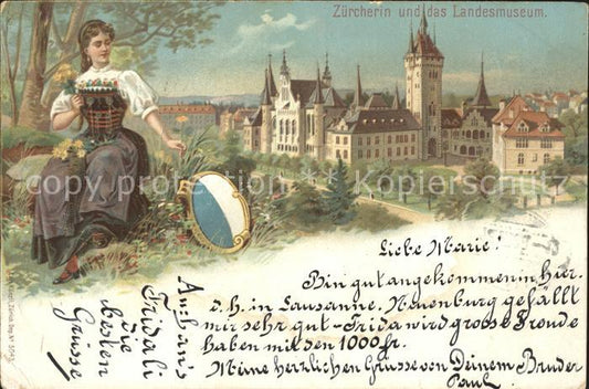 11670916 Zuerich Zuercherin und das Landesmuseum Zuerich