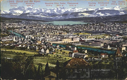 11671827 Zuerich Total avec lac et Alpes Zuerich