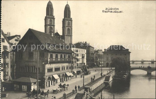 11671837 Zuerich Rathausquai Calèche Zuerich