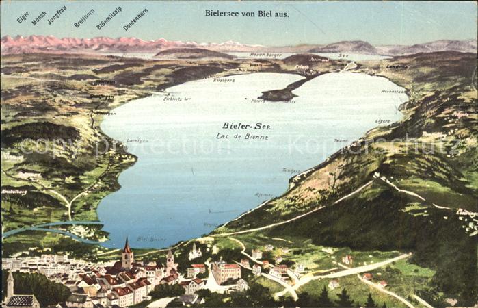 11672480 Bienne Lac de Bienne Carte panoramique Bienne/Bienne