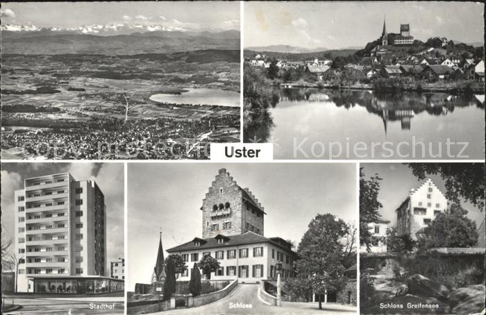 11672701 Uster ZH Vue panoramique sur la ville Stadthof Schloss Greifensee Uster