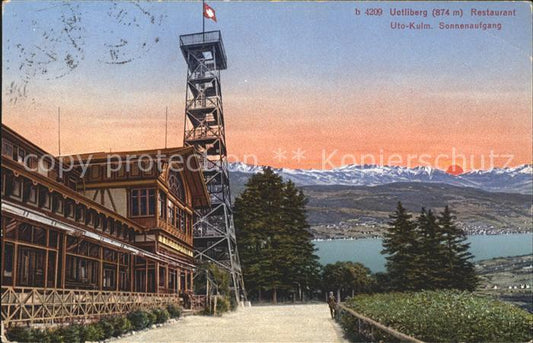 11672729 Uetliberg Zuerich Restaurant Uto Kulm avec Alpes bernoises Uetliberg Zuerich