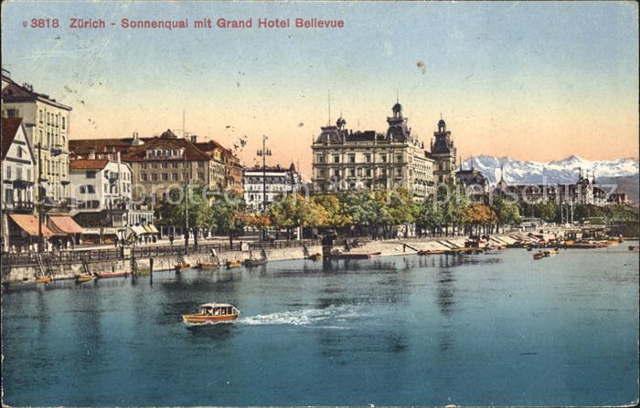 11672744 Zuerich Sonnenquai mit Grand Hotel Bellevue Zuerich