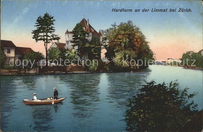 11672842 Zuerich Hardturm an der Limmat Bootspartie Zuerich