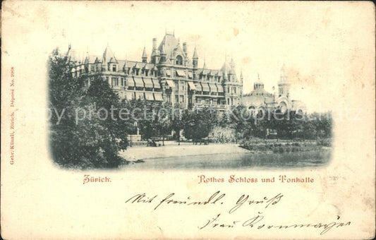 11672915 Zuerich Rothes Schloss und Tonhalle Zuerich