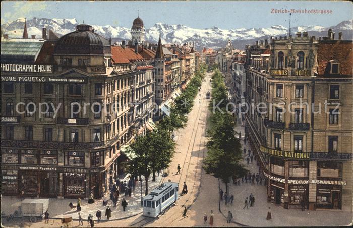 11673330 Zuerich Bahnhofstrasse Strassenbahn Alpen Zuerich