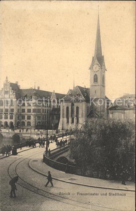 11673344 Zuerich Frauenmuenster und Stadthaus Zuerich