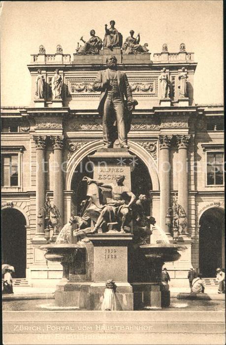 11673366 Zuerich Portal vom Hauptbahnhof Brunnen Zuerich