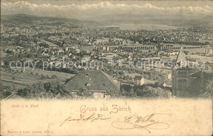 11673448 Zuerich Blick von der Waid Zuerich