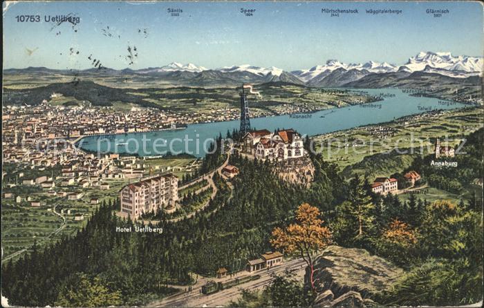 11673670 Uetliberg Zuerich Panorama Zuerichsee  Alpen Hotel Uetliberg Uetliberg