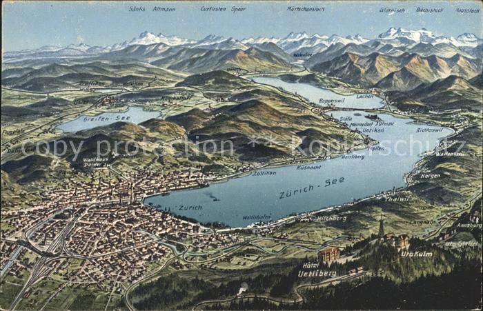 11673672 Zuerichsee Alpen Panoramakarte Zuerich