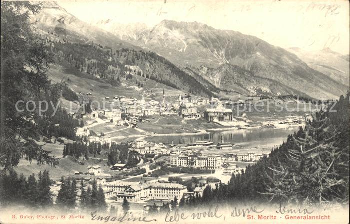 11682546 St Moritz GR Panorama avec le lac de Saint-Moritz