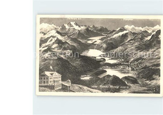 11679323 St Moritz GR et environs Carte panoramique en relief St. Moritz