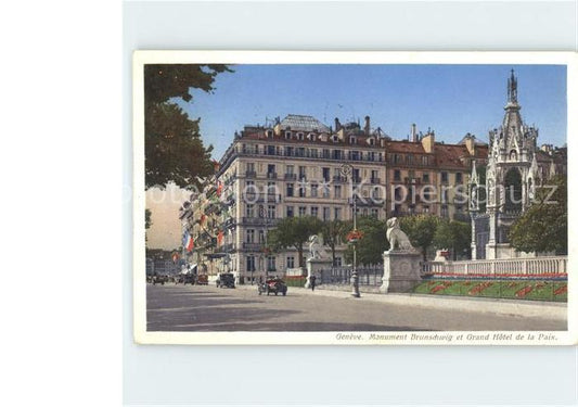 11679916 Genève GE Monument Brunschwig et Grand Hôtel de la Paix Genève GE