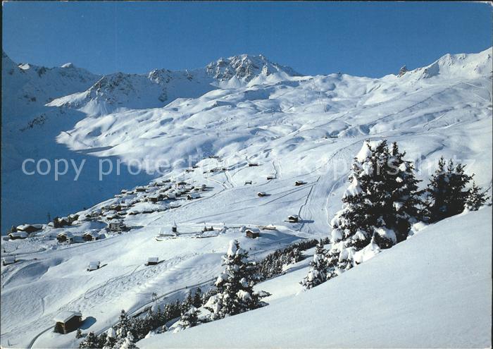 11686807 Arosa GR Skigelaende Innerarosa mit Carmenna und Hoernli Arosa