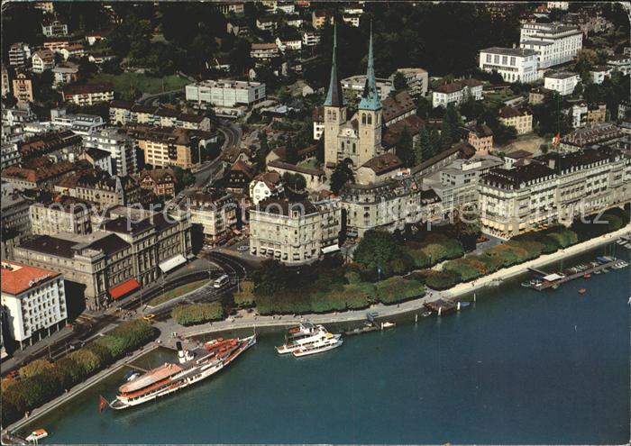 11686978 Lucerne LU Hofkirche Ship Restaurant Wilhelm Tell Photographie aérienne Luze