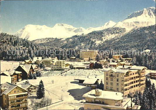 11691696 Arosa GR Obersee mit Eisbahn Arosa