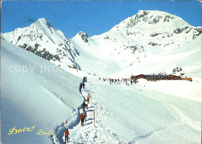 11692006 Davos GR Berghaus Strelapass avec Haupterkopf et Weissfluh Davos Platz