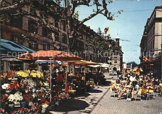 11692077 Geneve GE La Place du Molard et ses grands cafés Geneve