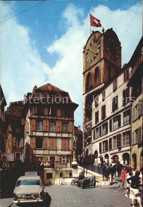 11694467 Neuchâtel NE Fontaine Bannaret et tour Diesse Neuchâtel