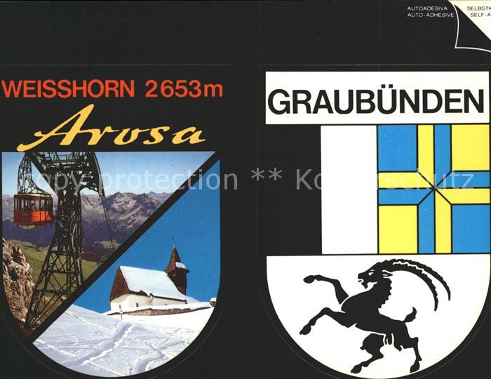 11694632 Arosa GR Weisshorn Seilbahn Bergkirchli Wappen Graubuenden Arosa