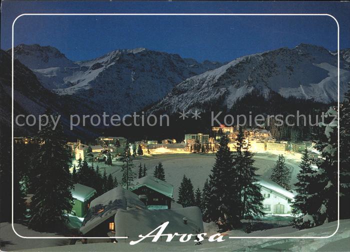 11695048 Arosa GR mit Obersee bei Nacht Arosa